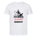 Junggesellenabschied T-Shirt – "Game Over" mit Wunschname