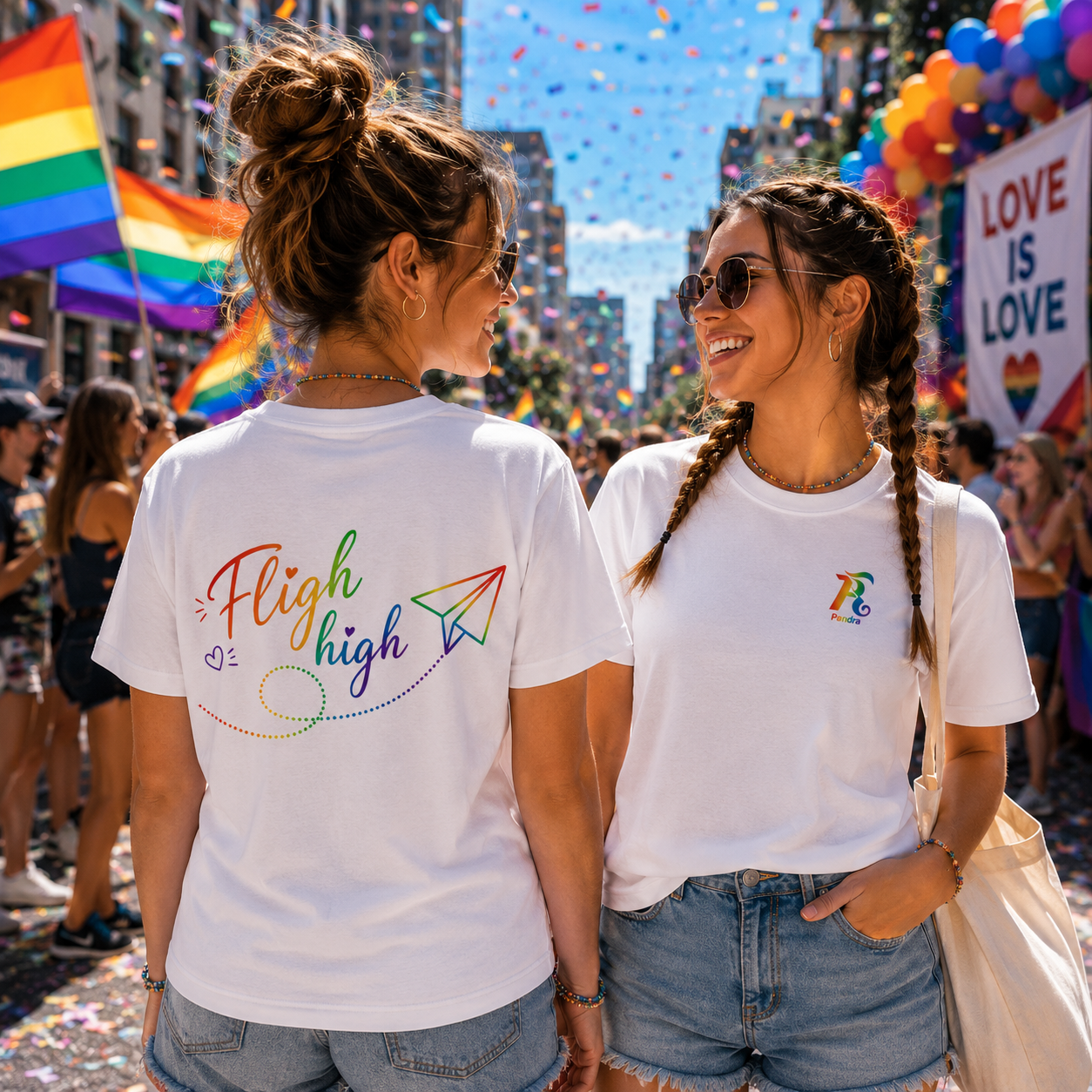 🌈 PRIDE EDITION – „Fly High“ Premium Organic Damen Shirt