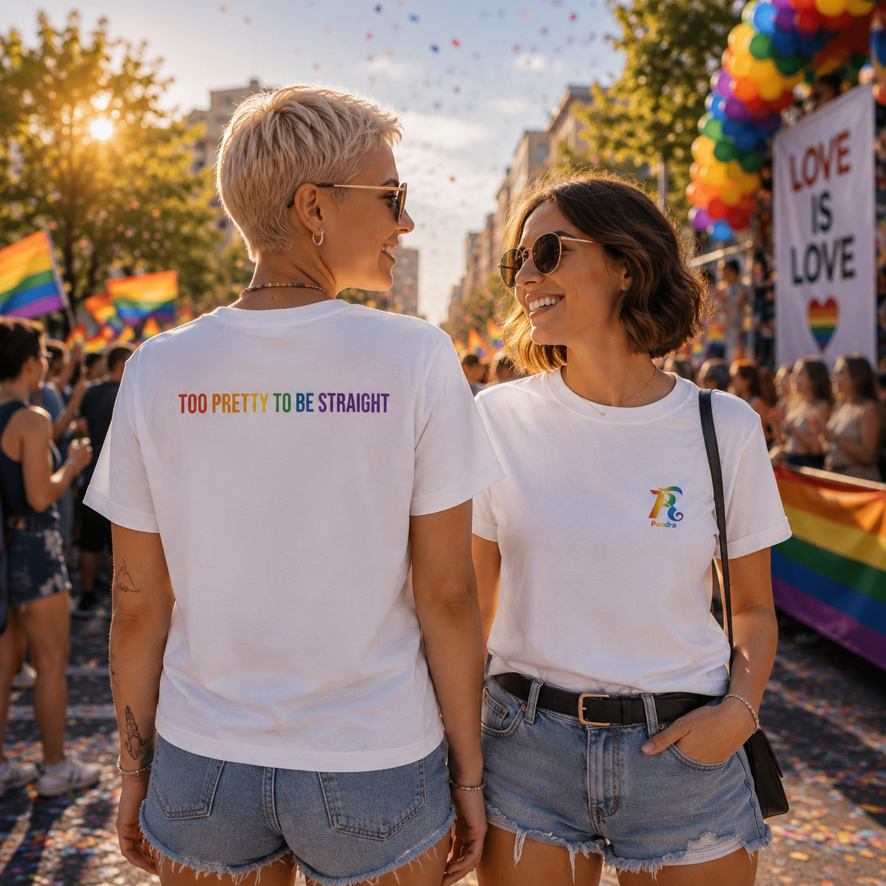 🌈 Damen Premium Shirt – „Too Pretty to be Straight“