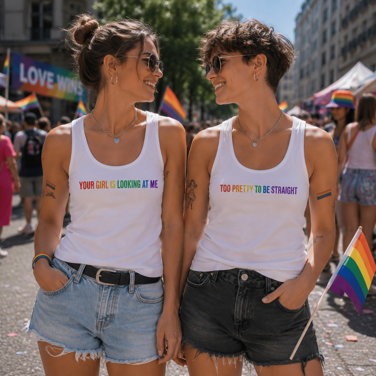 🌈 PRIDE EDITION – „Too Pretty to be Straight“ Classic Tanktop