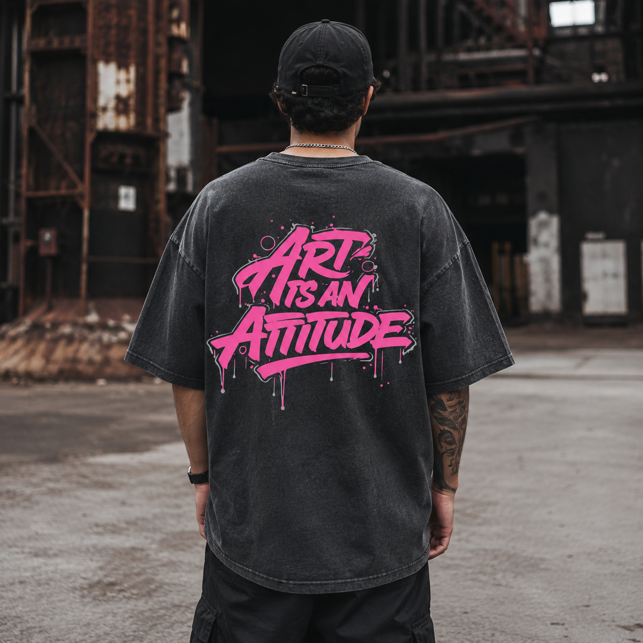 Unisex Premium Oversized Statement Shirt – „Art is an Attitude“-Pink