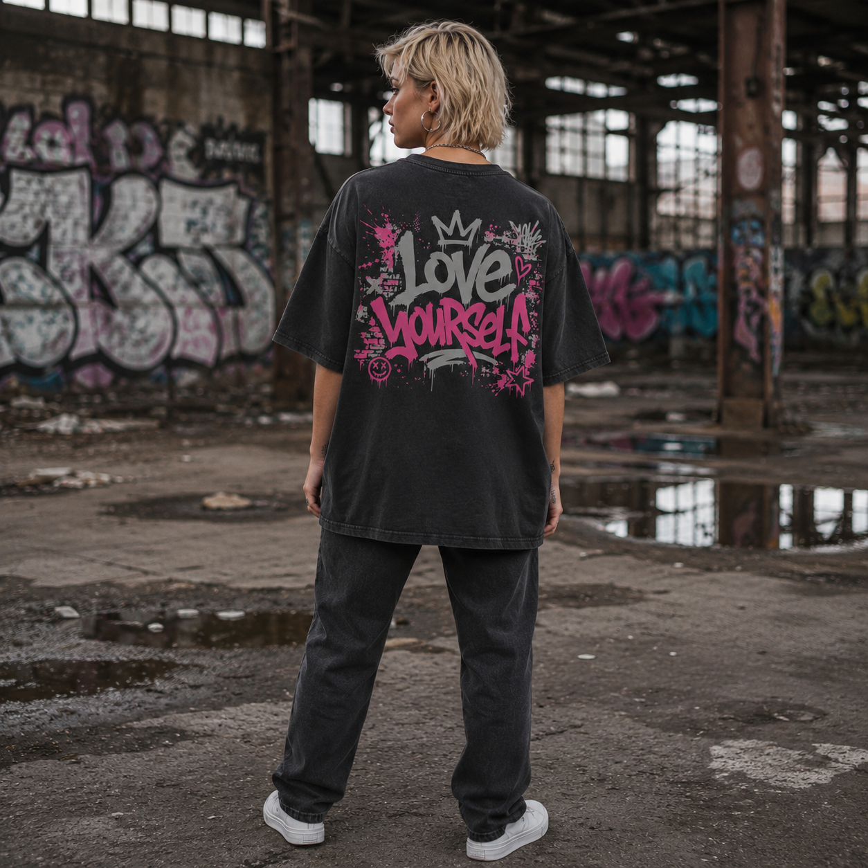 Unisex Premium Oversized Statement Shirt – „LOVE YOURSELF“