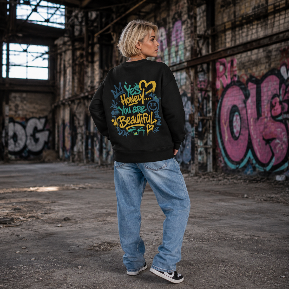 Unisex Premium Organic Statement Sweatshirt – „YES HONEY...YOU ARE BEAUTIFUL“