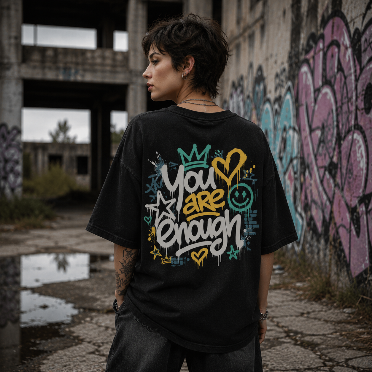 Unisex Premium Oversized Statement Shirt – „YOU ARE ENOUGH“