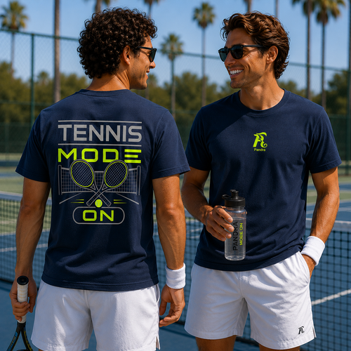 Herren Premium T-Shirt – „Tennis Mode on“-Neongelb