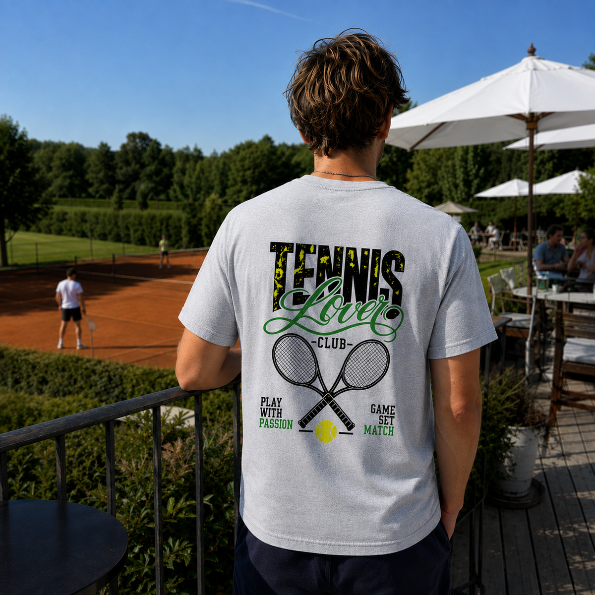 Herren Premium T-Shirt – „TENNIS LOVER CLUB“-Grün