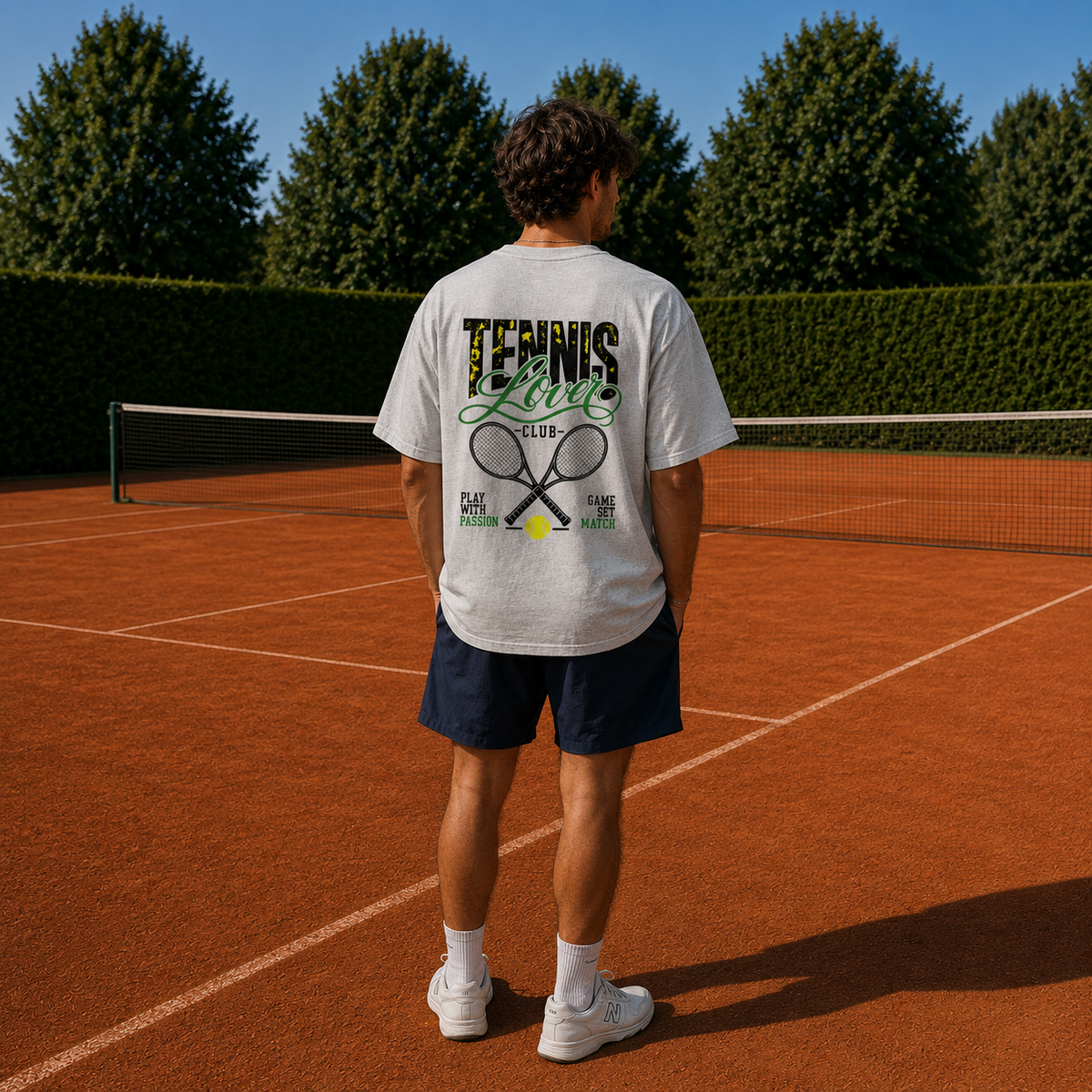 Unisex Premium Oversized Statement Shirt – „TENNIS LOVER CLUB“-Grün