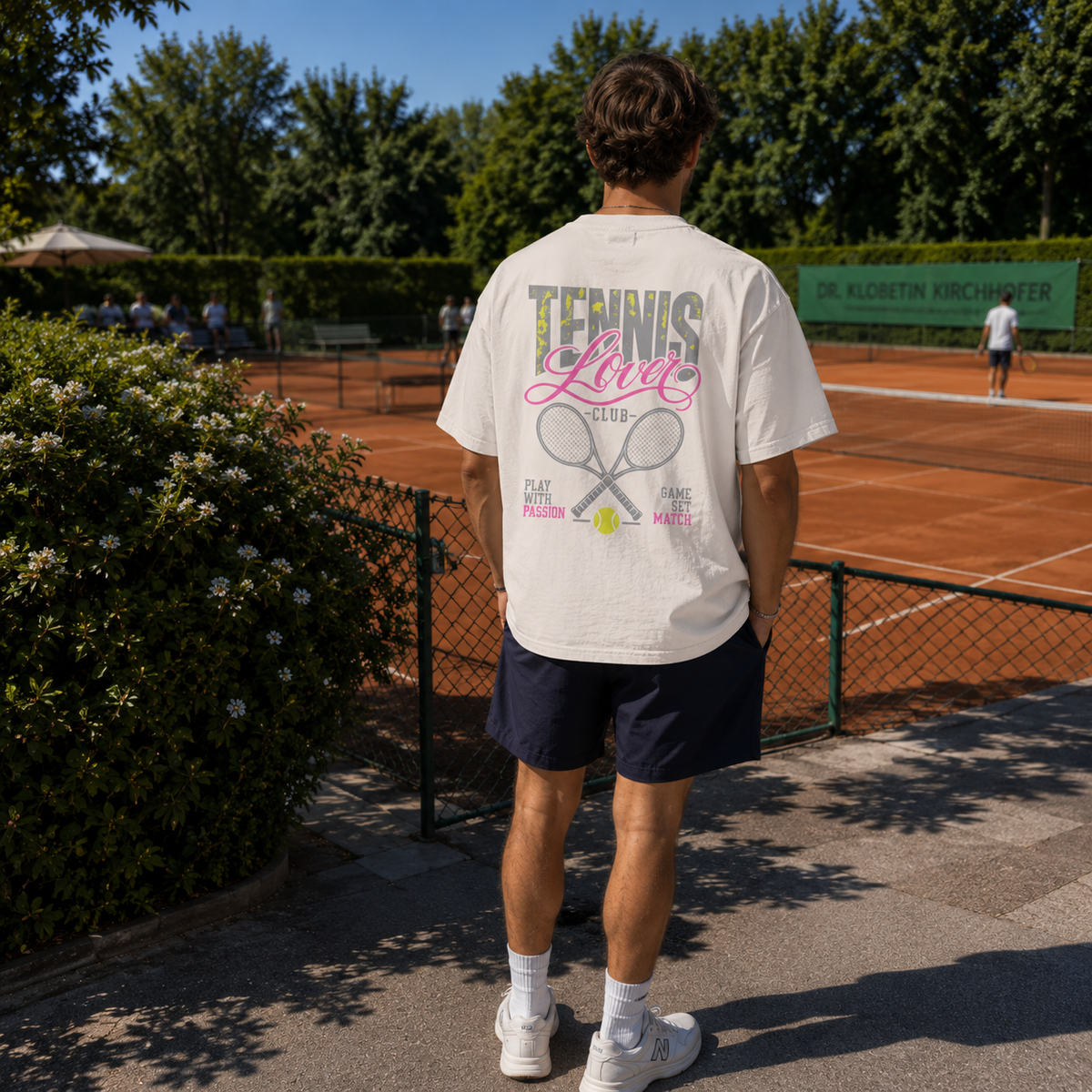 Unisex Premium Oversized Statement Shirt – „TENNIS LOVER CLUB“-Pink