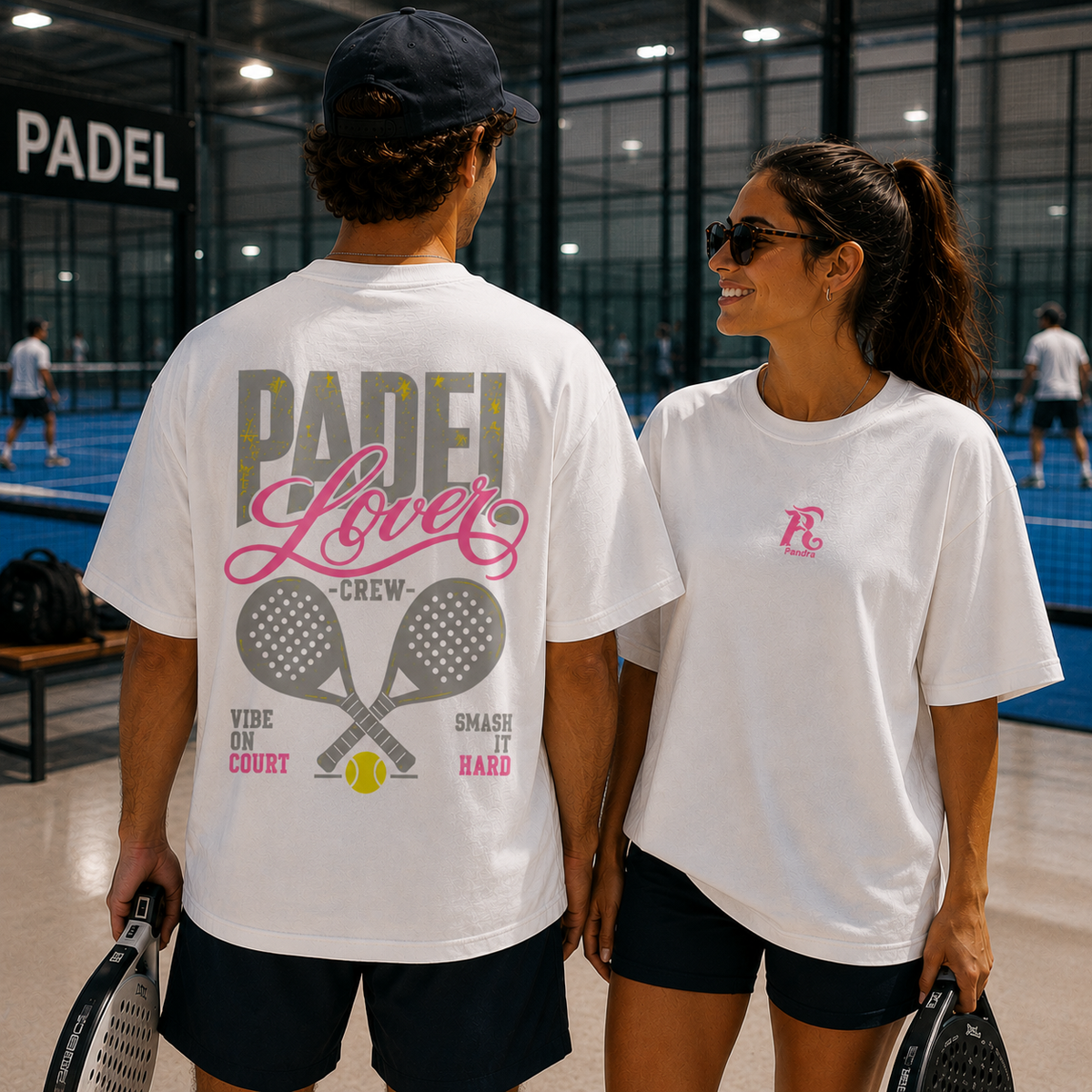 Unisex Premium Oversized Statement Shirt – „PADEL LOVER CREW"-Pink
