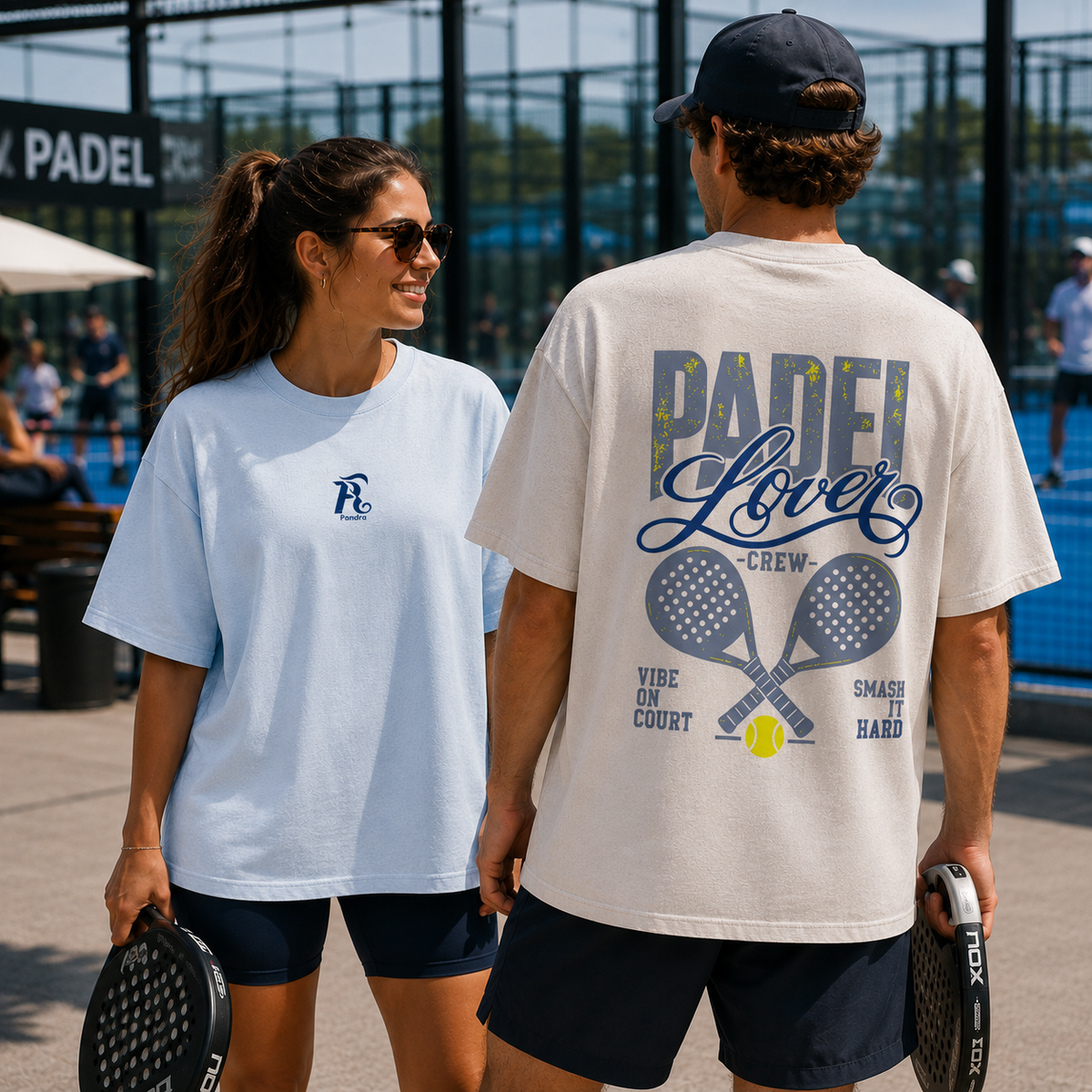 Unisex Premium Oversized Statement Shirt – „PADEL LOVER CREW"-Blau