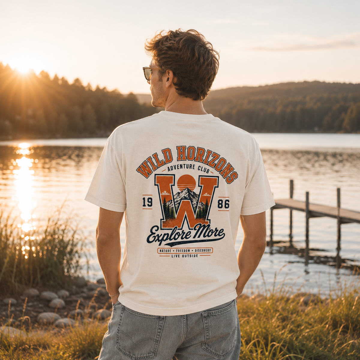 Herren Premium T-Shirt „Wild Horizons – Adventure Club“