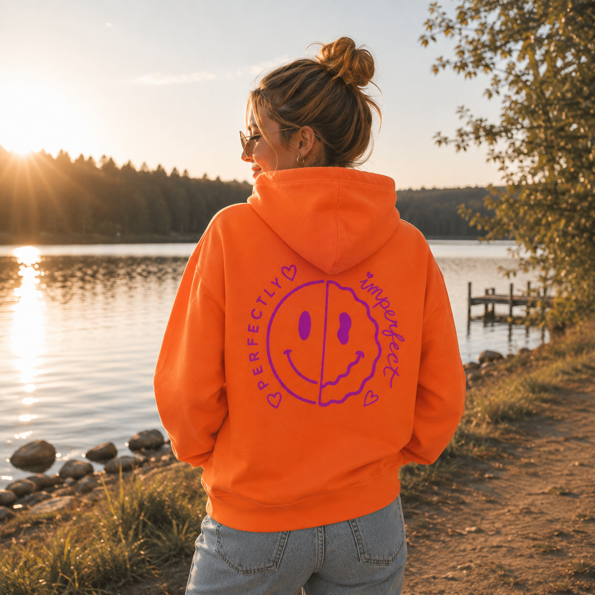 Unisex Klassik Hoodie „PERFECTLY IMPERFECT“-Lila