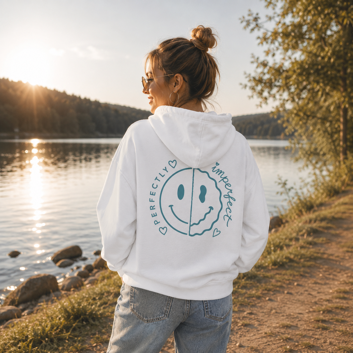 Unisex Klassik Hoodie „PERFECTLY IMPERFECT“-Pastell-Mint