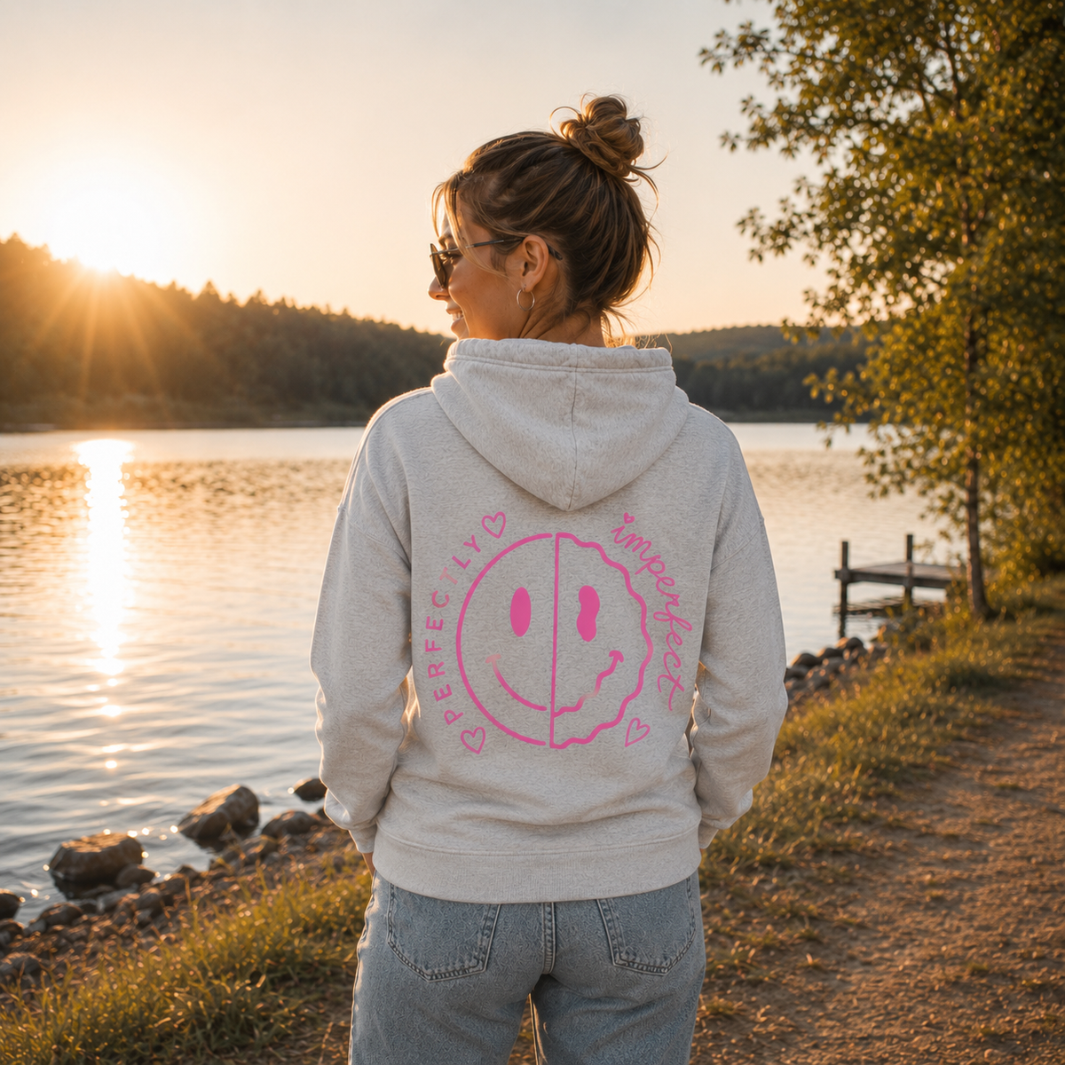 Unisex Klassik Hoodie „PERFECTLY IMPERFECT“-Pink
