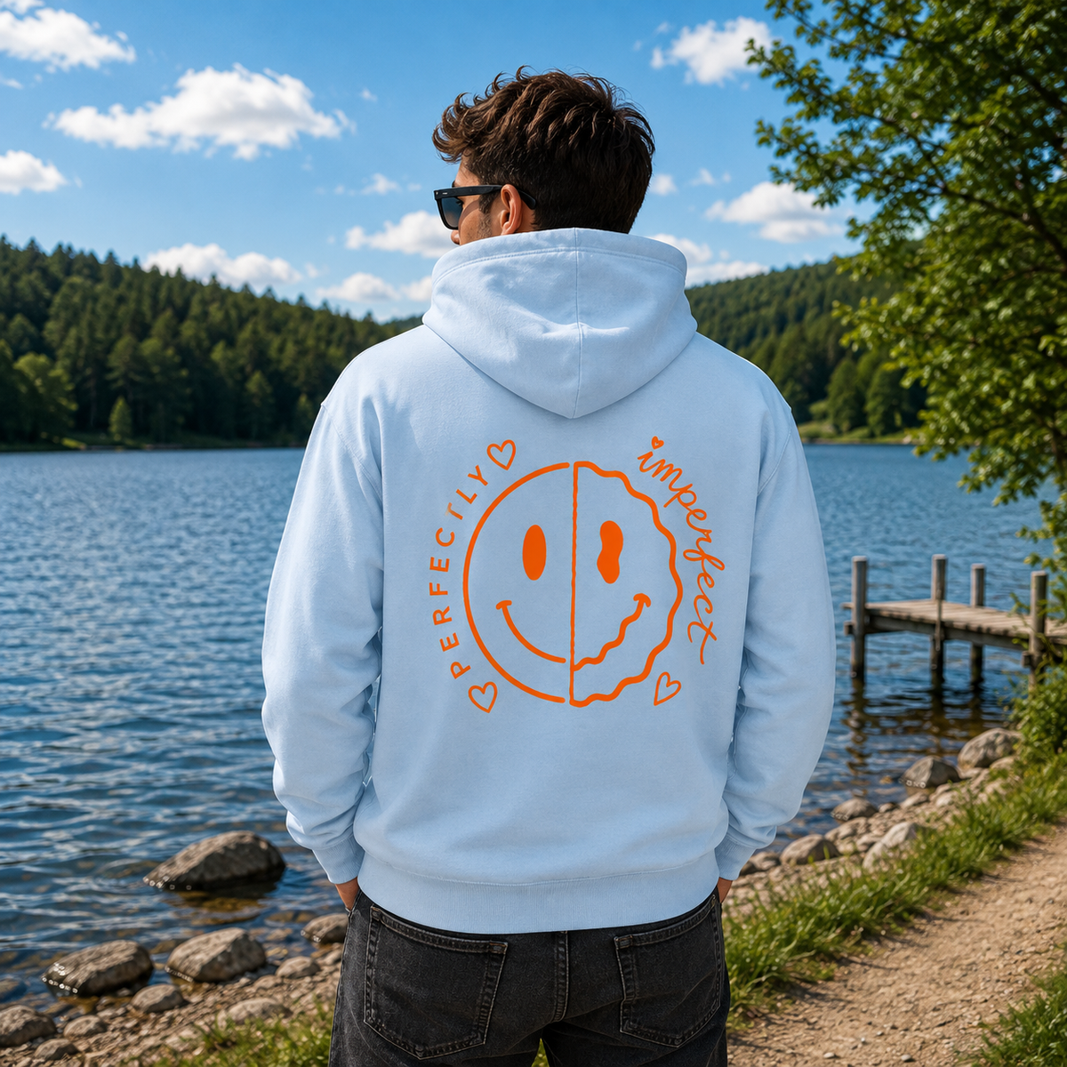 Unisex Klassik Hoodie „PERFECTLY IMPERFECT“-Orange