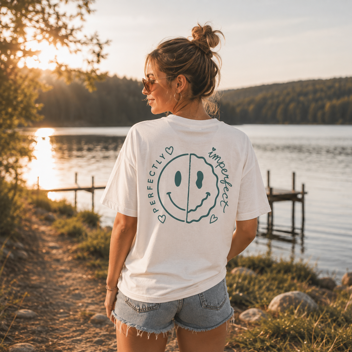 Damen Premium Organic Statement T-Shirt „PERFECTLY imperfect“-Mint