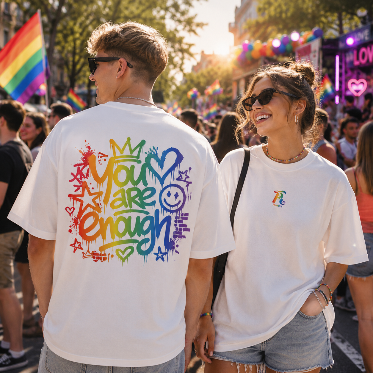 🌈 UNISEX PRIDE EDITION Premium Shirt – „YOU ARE ENOUGH“