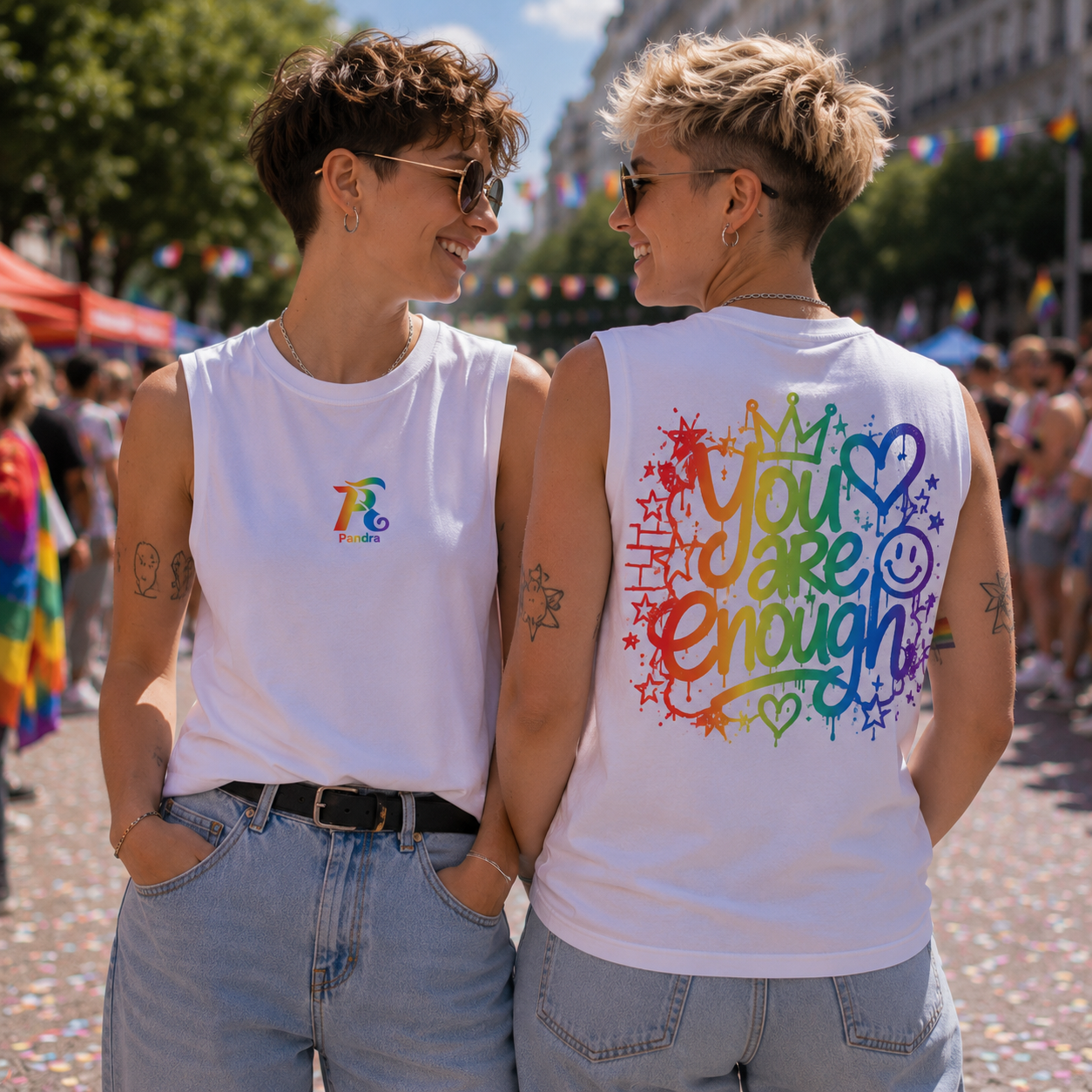 🌈 UNISEX PRIDE EDITION – „YOU ARE ENOUGH“ -Sleeveless Tee
