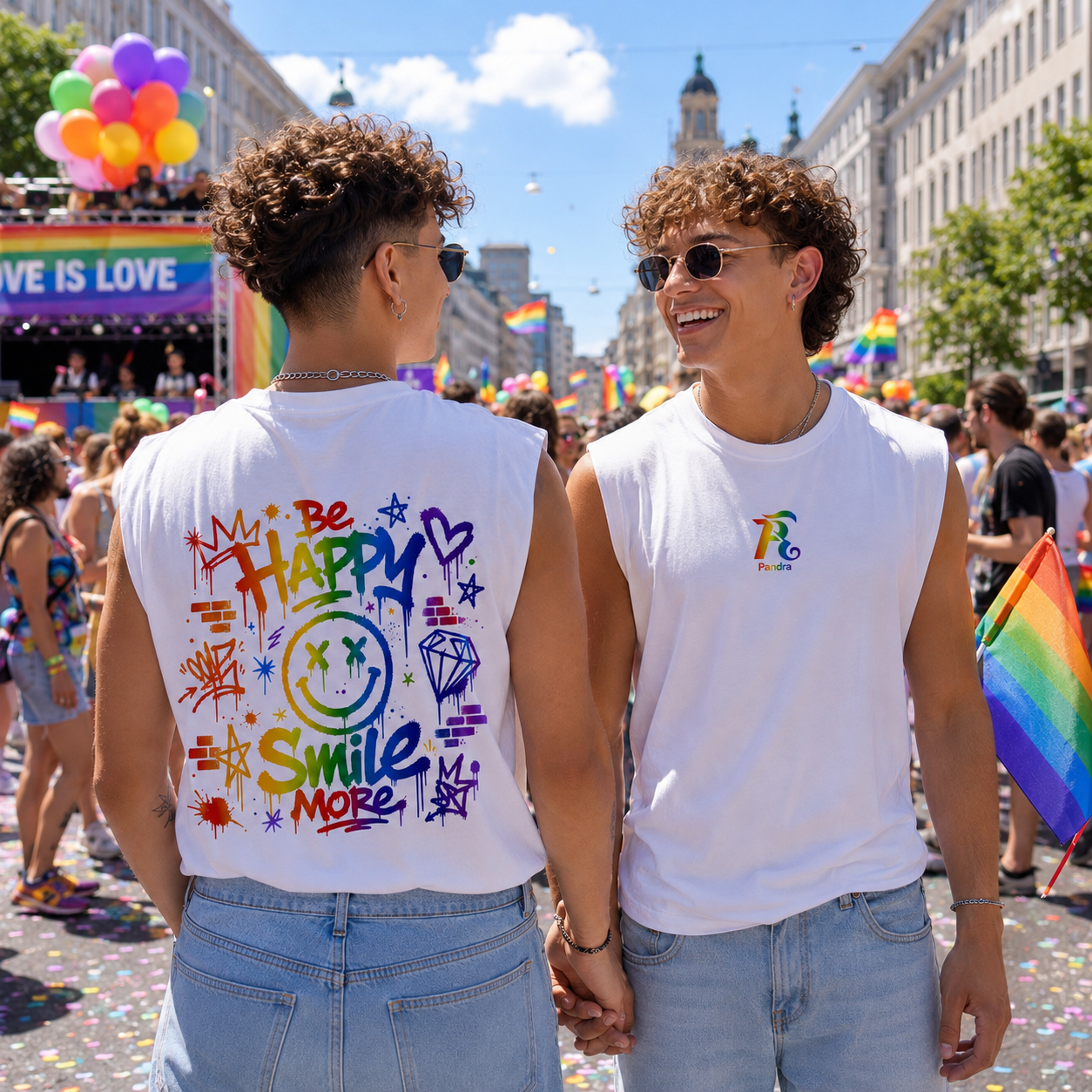 🌈 UNISEX PRIDE EDITION – „BE Happy...SMILE More“-Sleeveless Tee