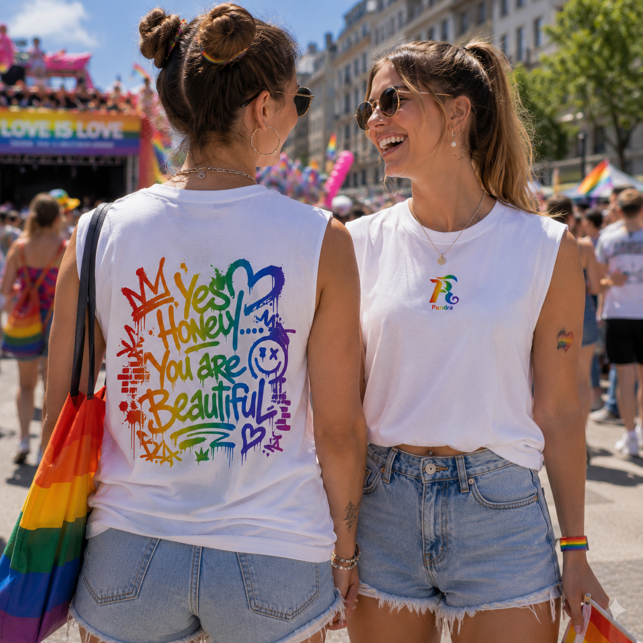 🌈 UNISEX PRIDE EDITION – „YES HONEY YOU ARE BEAUTIFUL“ Sleeveless Tee
