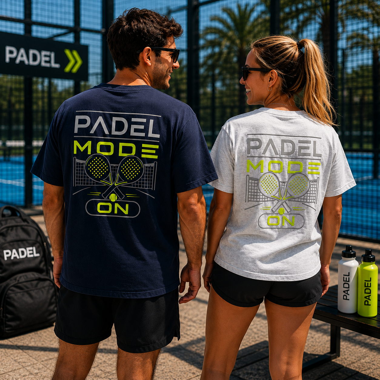 Herren Premium T-Shirt – „Padel Mode on“-Neongelb