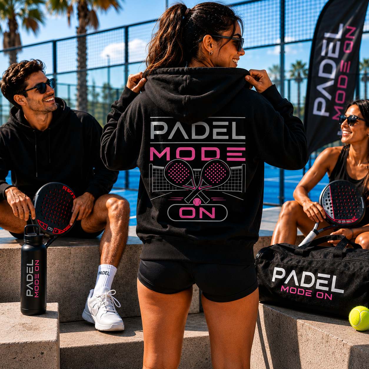 Unisex Premium Oversized Hoodie – „PADEL MODE ON“-PINK