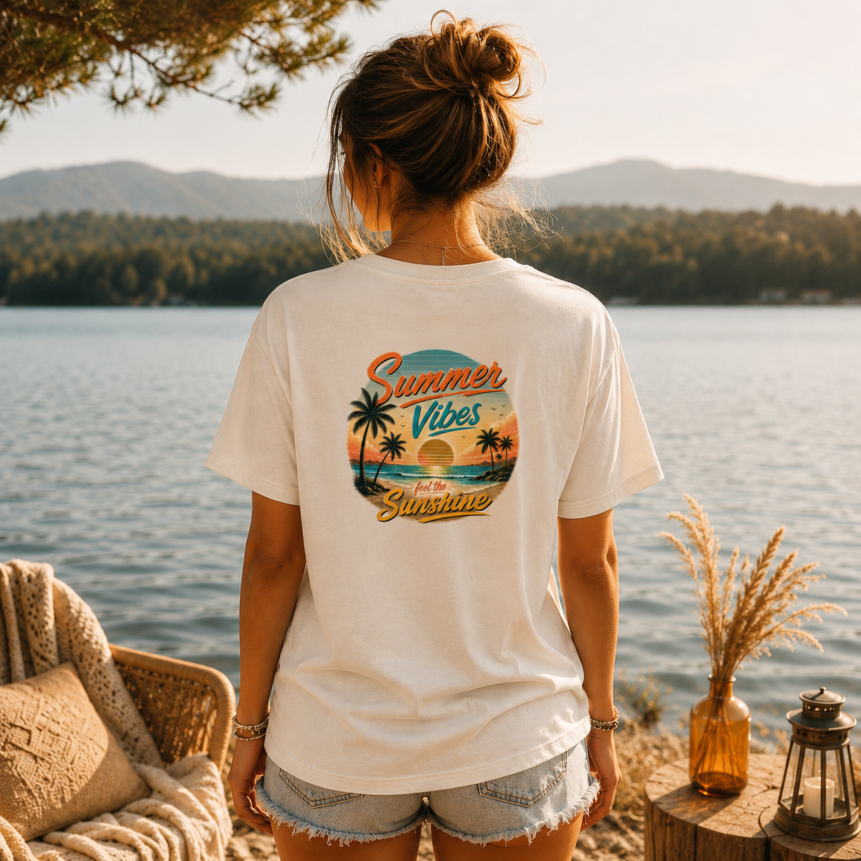 Premium Organic Damen Shirt – „Summer Vibes – Feel the Sunshine“