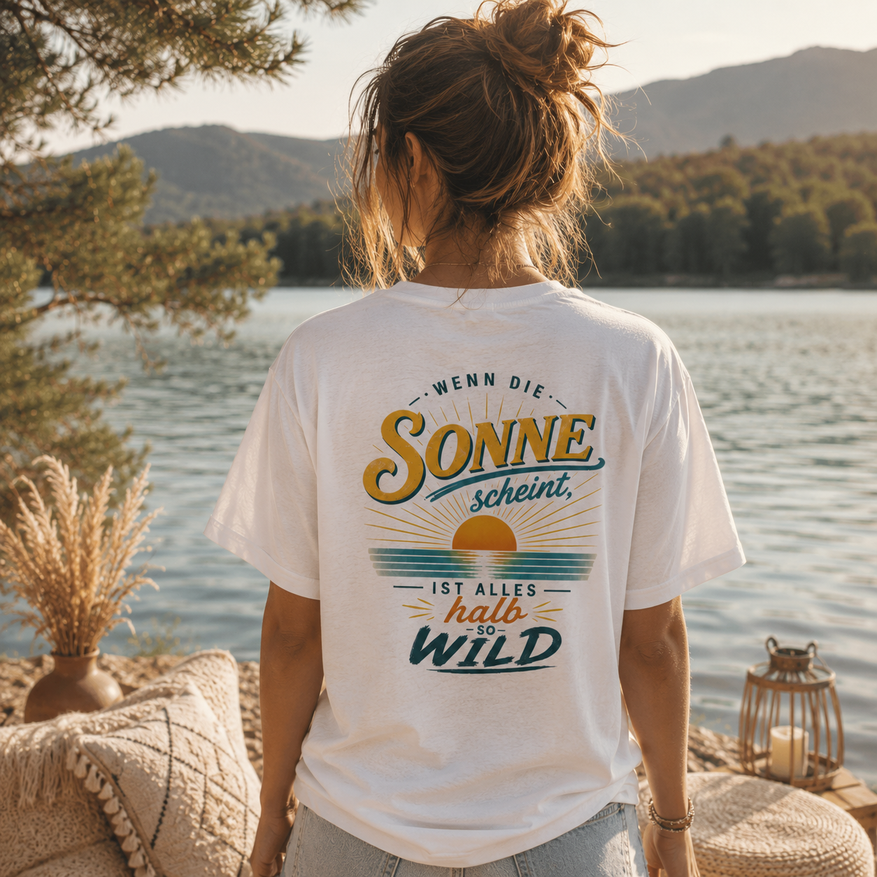 Premium Damen Shirt „Wenn die Sonne scheint, ist alles halb so Wild“