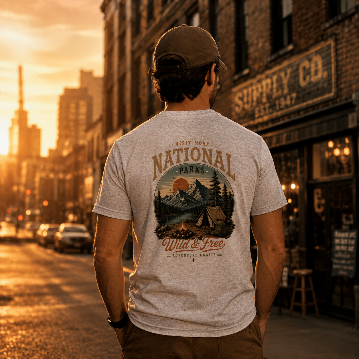 Herren Premium T-Shirt „Explore more National Parks – Wild & Free“